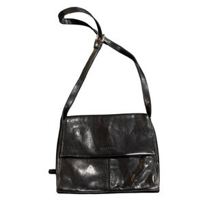 Vintage | Mantles  | Black Shoulder Bag With Organizer Front Pocket -B